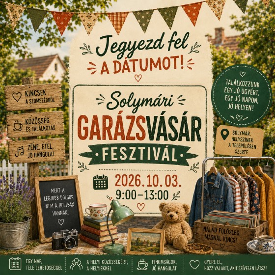 Solymári Garázsvásár Fesztivál plakát